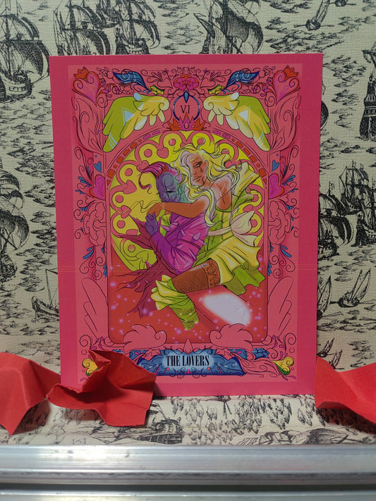 Carte The lovers - rose